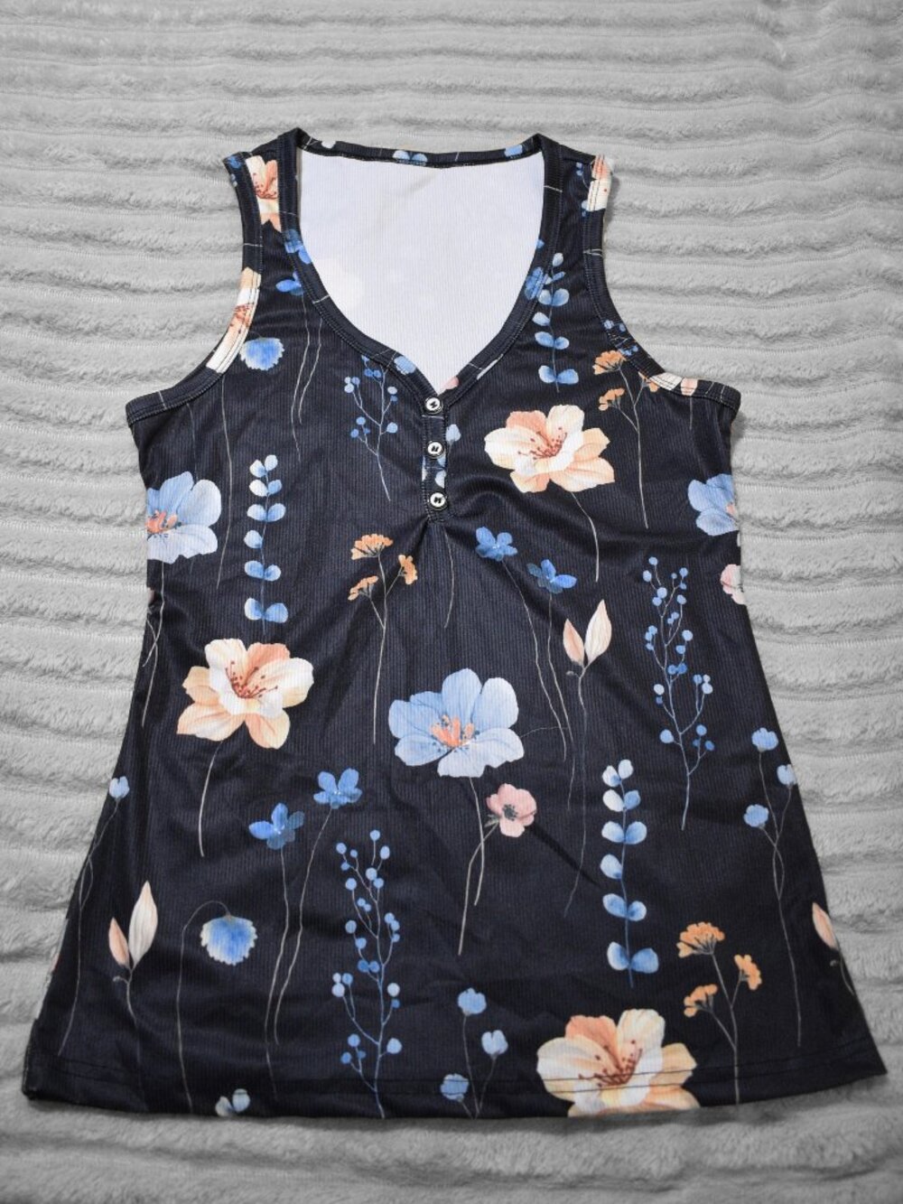 Floral Stretch Tank Top Medium